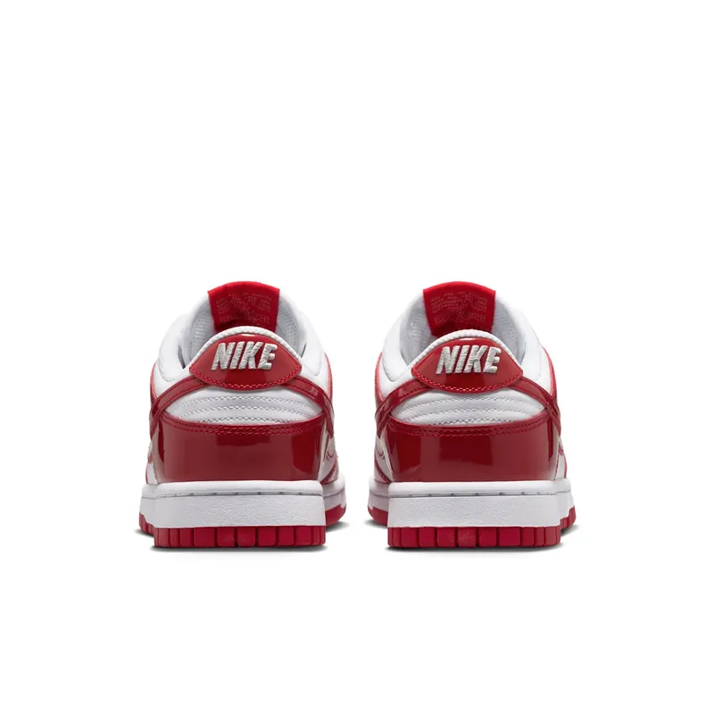Nike Dunk Low SE Womens “Patent White University Red” (IV5104-101)