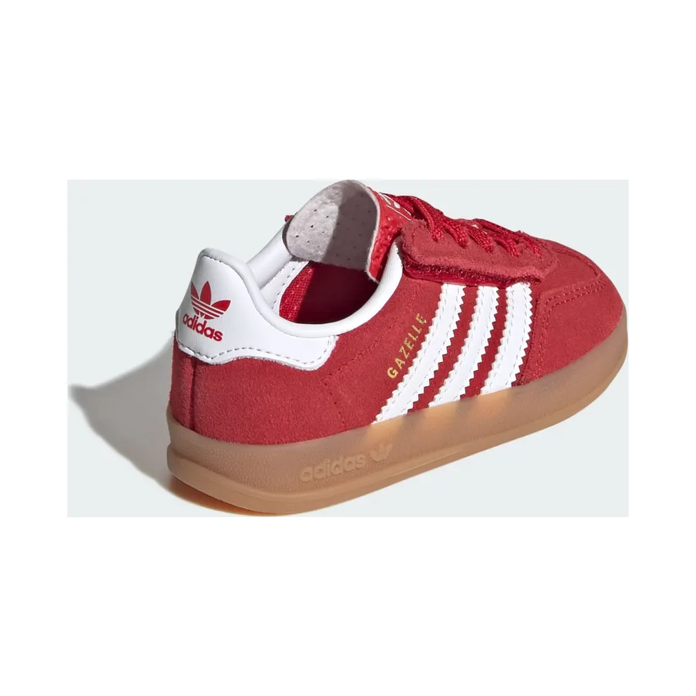 Adidas GAZELLE INDOOR COMFORT CLOSURE ELASTIC LACE Shoes Better Scarlet / Cloud White / Gum (IH9132)