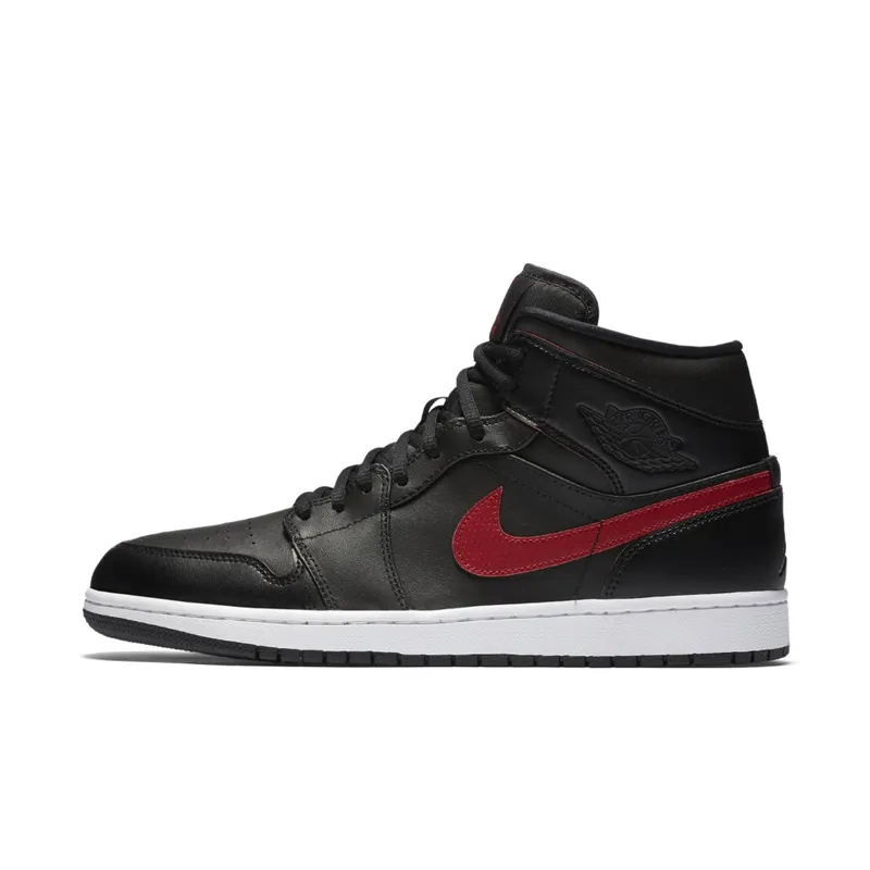 Jordan 1 Retro Mid Black Team Red Black/Team Red-Team Red-White (554724-009)