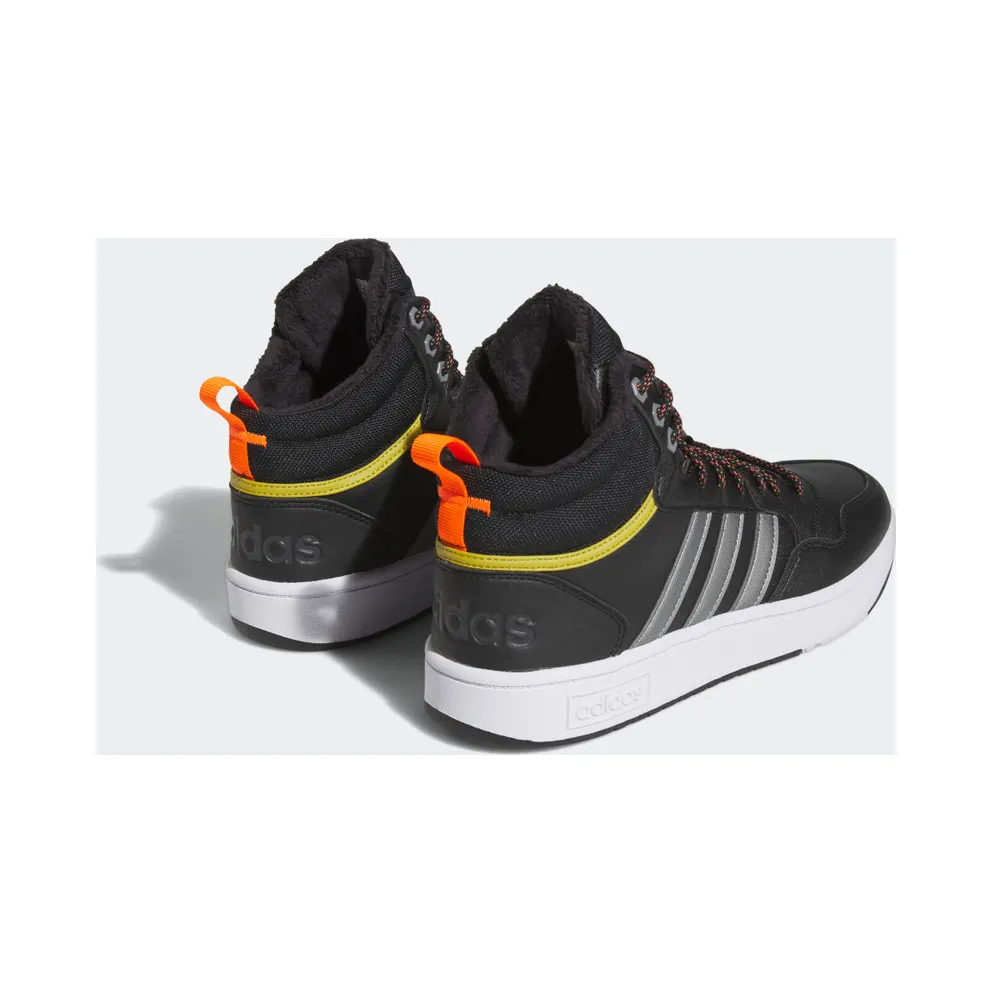 adidas Hoops 3.0 Mid Lifestyle Basketball Classic Winter Shoes Core Black / Iron Metallic / Pulse Olive (HR1440)