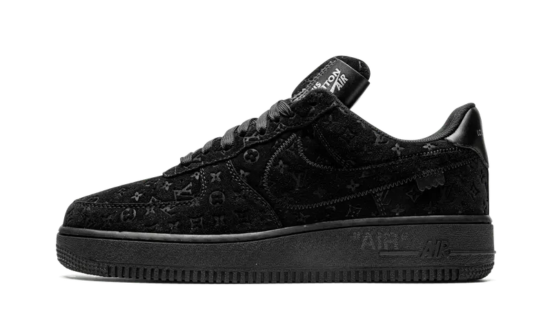 Nike Louis Vuitton Air Force 1 Low “Virgil Abloh – BLACK/BLACK” (1A9VD6)