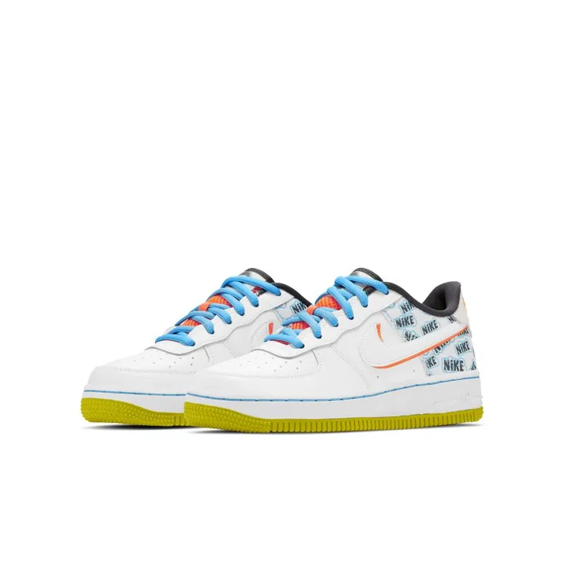 Nike Air Force 1 Low Back To School 2020 (GS) White/Hyper Crimson-Bright Cactus-White (CZ8139-100)