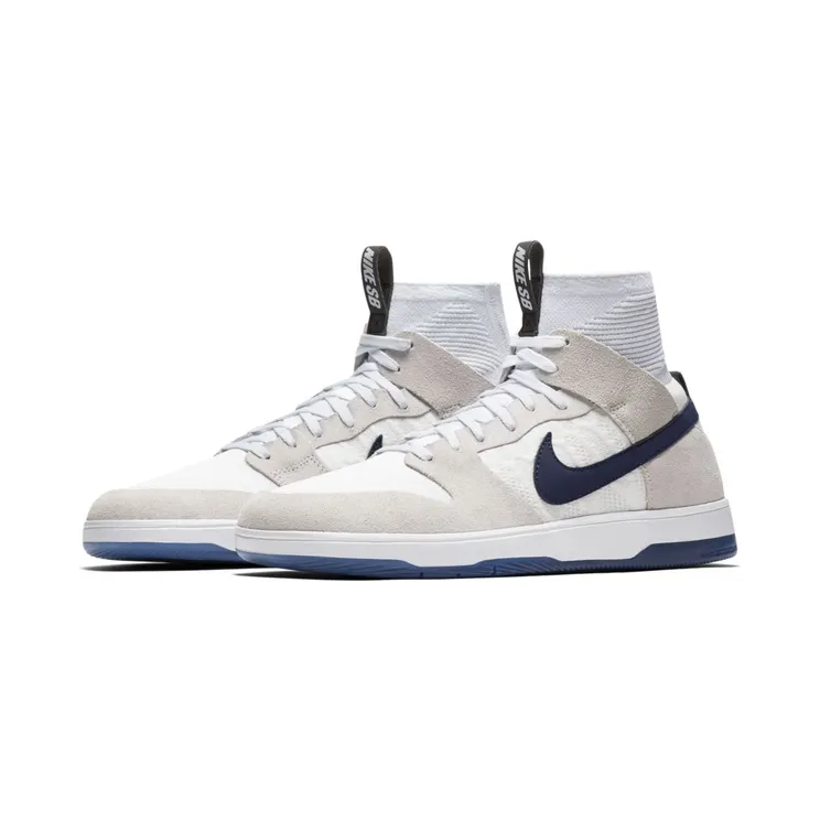 Nike SB Dunk High Elite Cyrus Bennett “White / Pure Platinum / Midnight Navy” (918287-141)