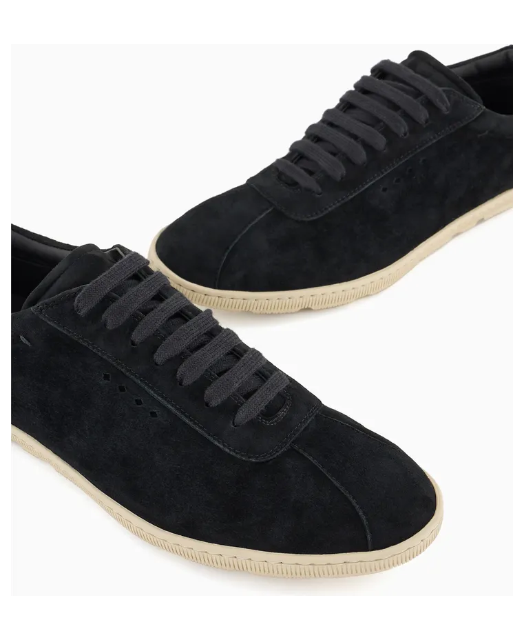 Armani Low-Top Suede Lace-Up Sneakers With Rubber Sole (X2X208-XF829-00002) (5)