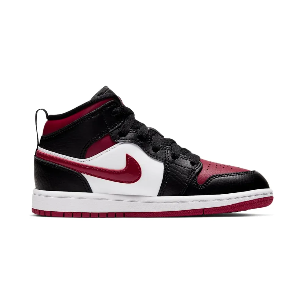 Jordan 1 Mid Bred Toe (PS) Black/Noble Red-White (640734-066)