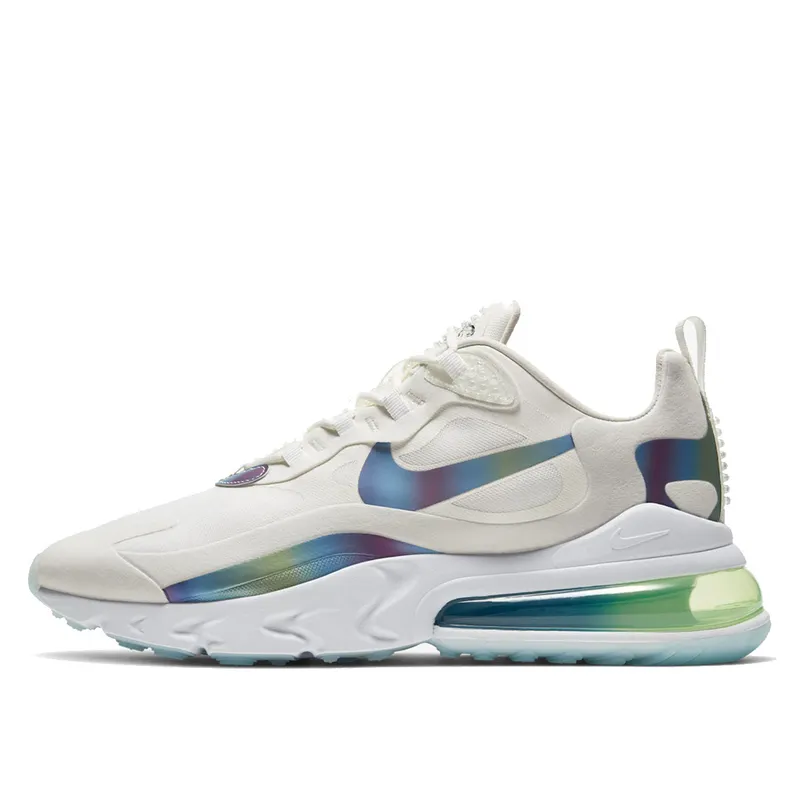 Nike Air Max 270 React Bubble Pack White Summit White/Multi-Color-Platinum Tint (CT5064-100)