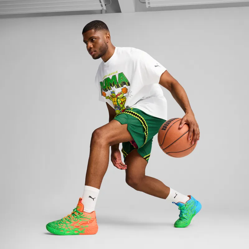 Puma HOOPS x TMNT MB.04 LM “Fluro Green Pes / Puma Green / Bright Aqua / Orange Glow” (311307_01)