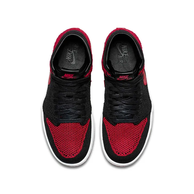 Jordan 1 Retro High Flyknit Bred (GS) Black/Varsity Red-White (919702-001)