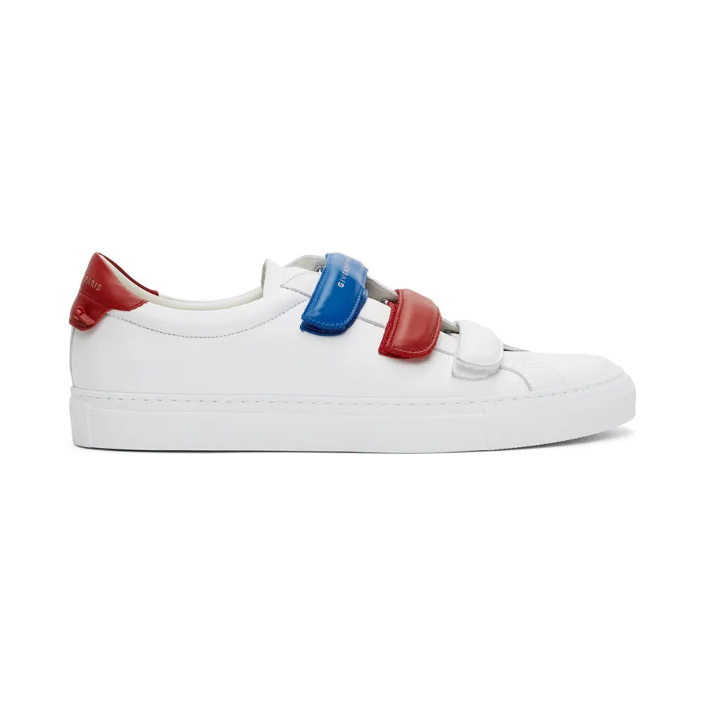 Givenchy White and Red Velcro Urban Street Sneakers (BH002GH0NR)