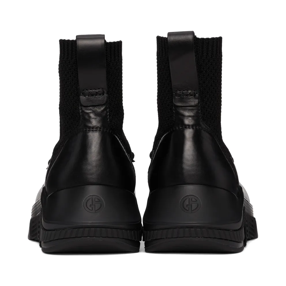 Giorgio Armani Paneled Chunky-Soled High-Top “Black” (X2Z030 XM963)