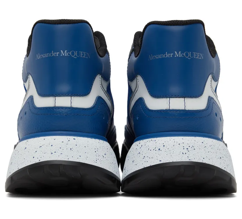 Alexander McQueen Blue & White Court Sneakers (705122WIBR2) (2)