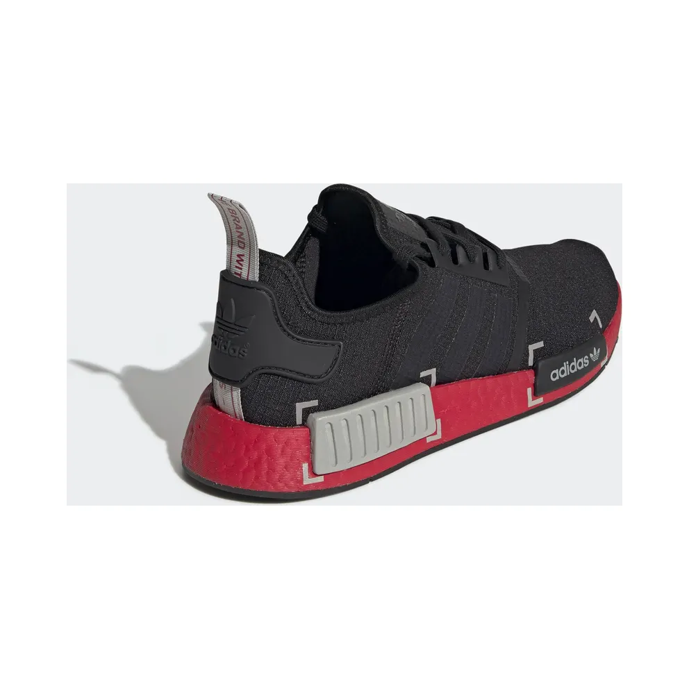 adidas NMD R1 Black Grey Scarlet Core Black/Metal Grey/Scarlet (FV3907)