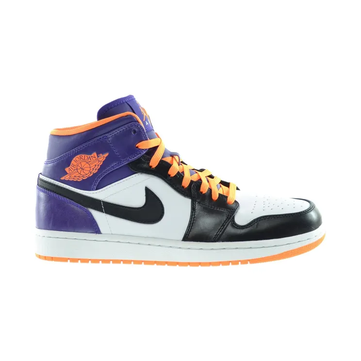 Air Jordan 1 Mid “White / Court Purple / Black / Bright Citrus” (554724-117)