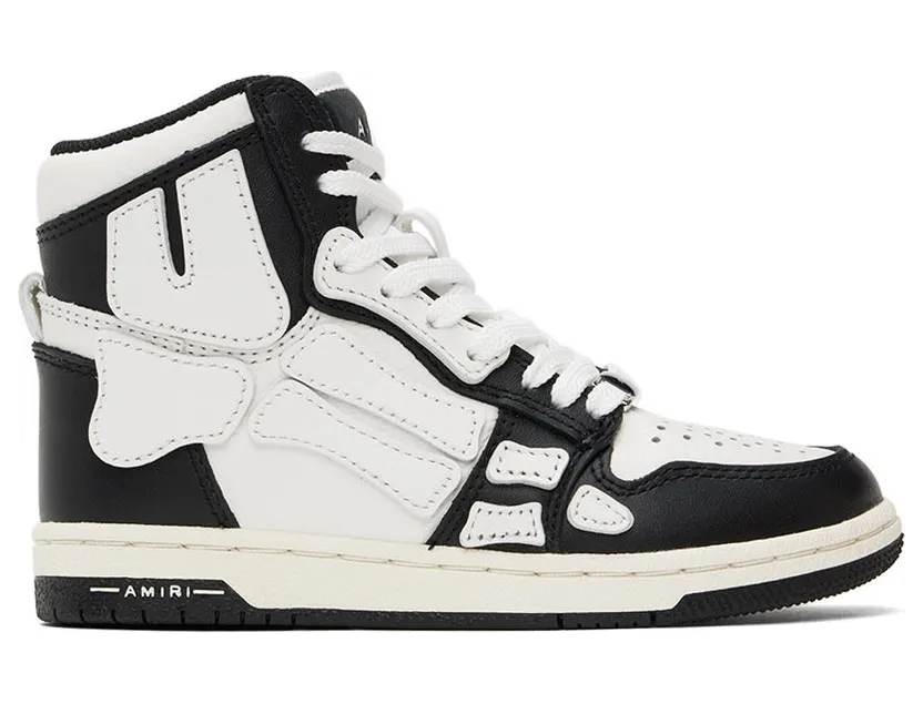 AMIRI Kids Black & White Skel-Top Sneakers (PF22KFS002-004)
