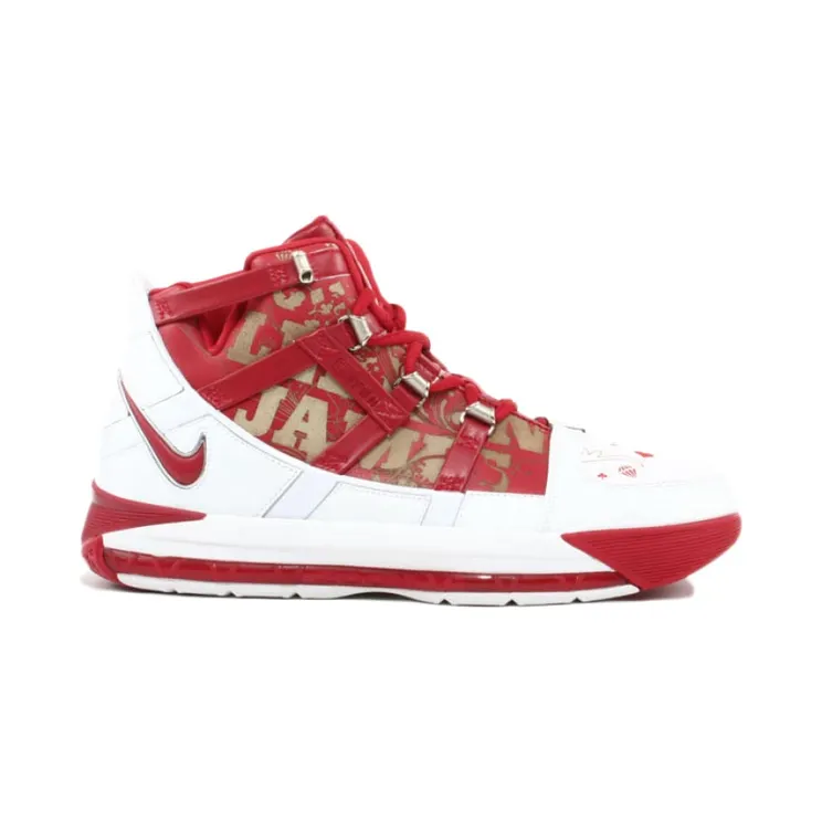 Nike Zoom LeBron 3 ‘All-Star’ White/Varsity Red-Chrome (Allstar) (312147-163)