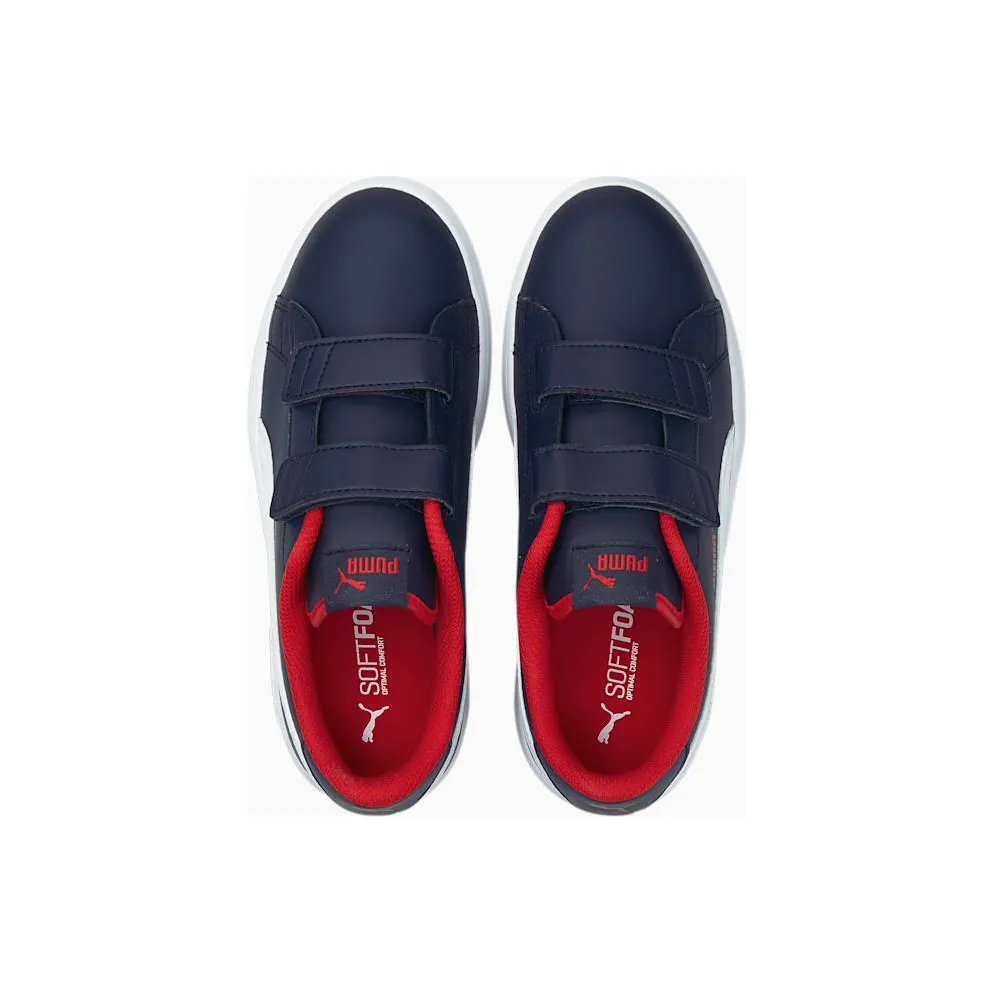 PUMA Smash V2 Kids’ Peacoat/White/High Risk Red (365173-13)