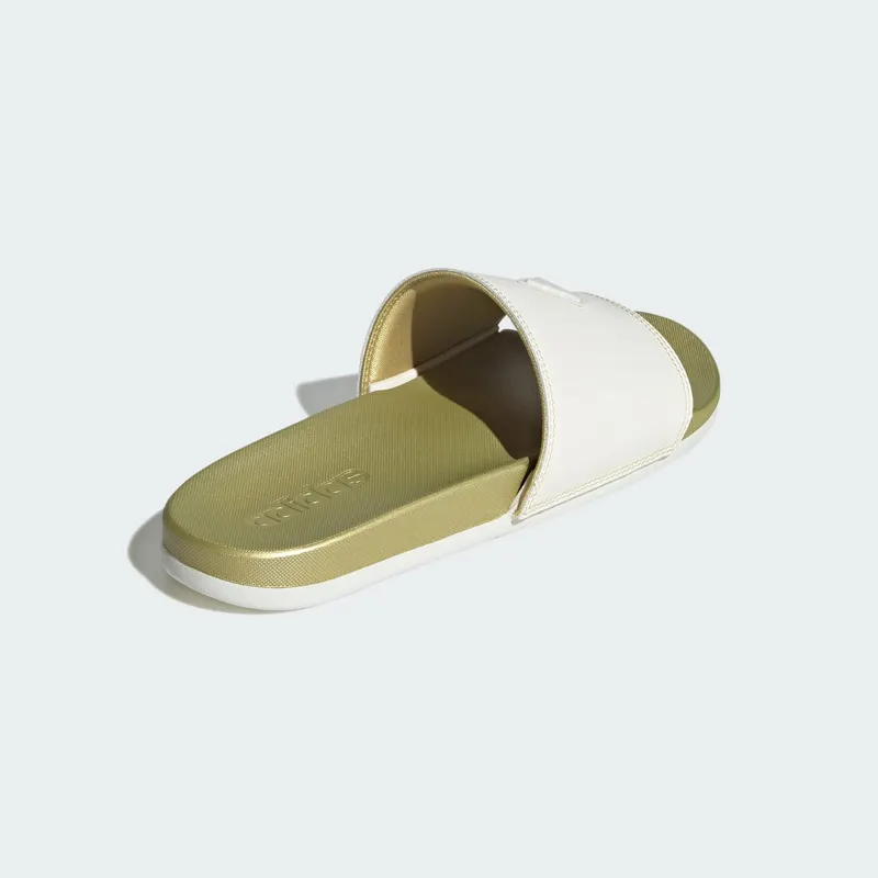 adidas Adilette Comfort Slides Core White Gold Metallic (JQ2253)