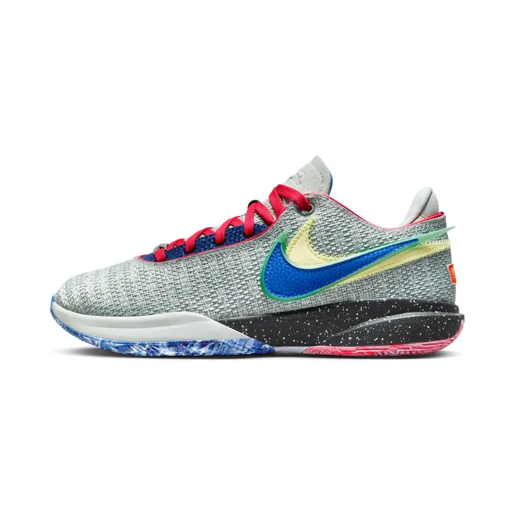 LeBron 20 Nike Lifer “Light Silver / Lemon Chiffon / Safety Orange / Hyper Royal” (DJ5423-002)