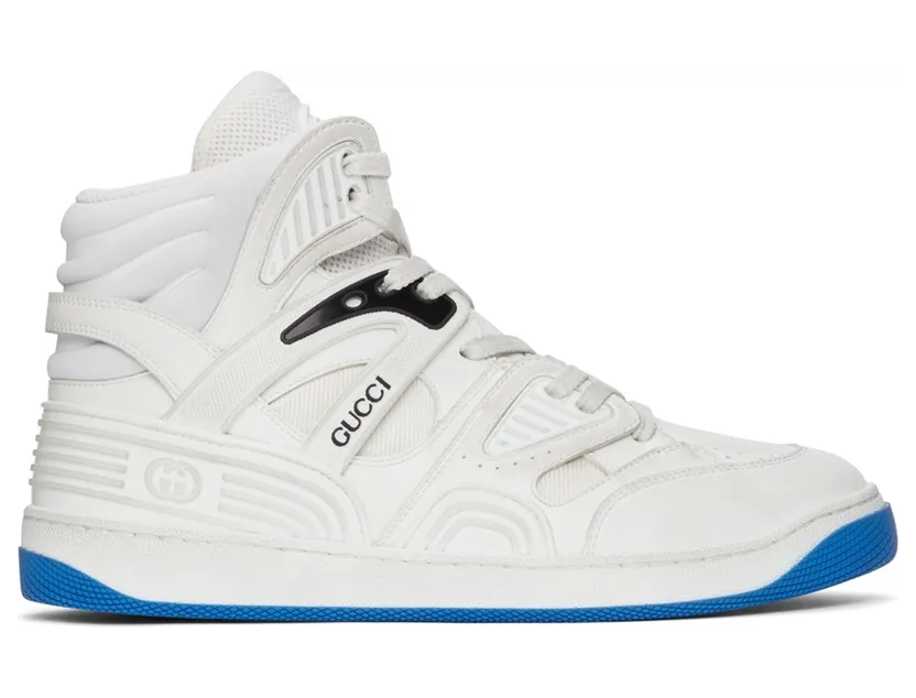 Gucci White Basket High-Top Sneakers (661301 2SHA0)