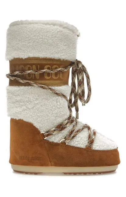 Moon Boot Icon Shearling Boot Whisky Off White (14026100001)