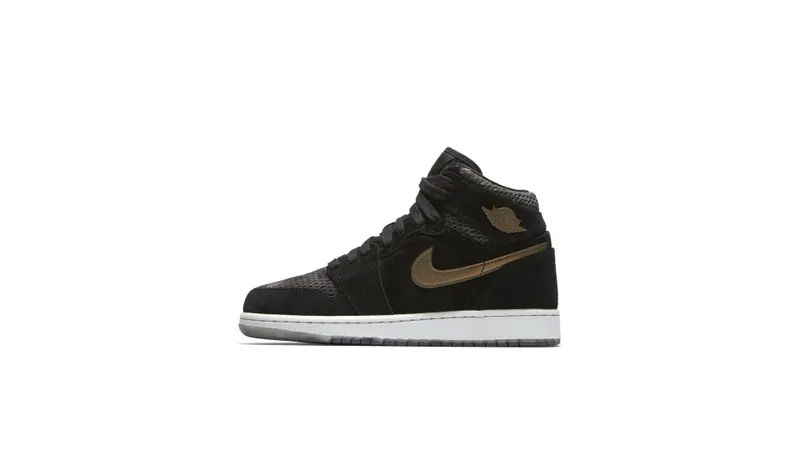 Jordan 1 Retro High Heiress Camo (GS) Black/Black-Metallic Field-Light Bone (832596-030)