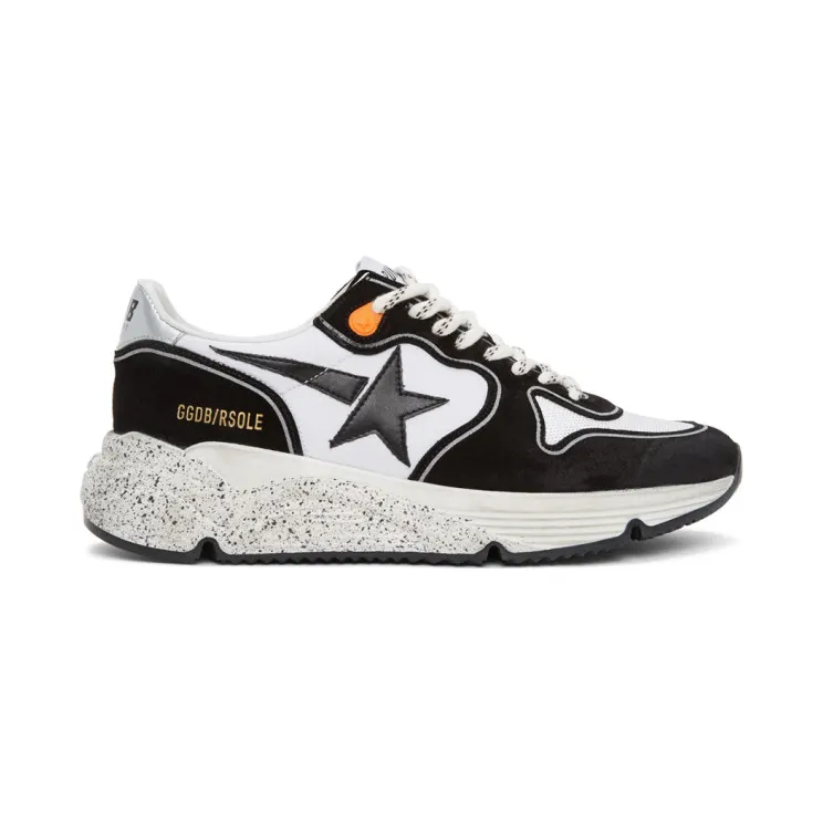 Golden Goose Black and White Running Sole Sneakers (G36MS963.O7)