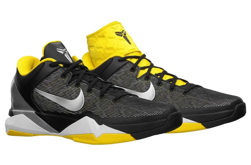 Nike Zoom Kobe 7 Supreme ‘Black White Del Sol’ Black/Mtllc Silver-Tr Yllw-Wht (488244-001)