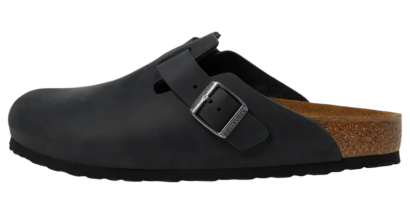 Birkenstock Boston Oiled Leather “Black – Narrow Width” (59463)