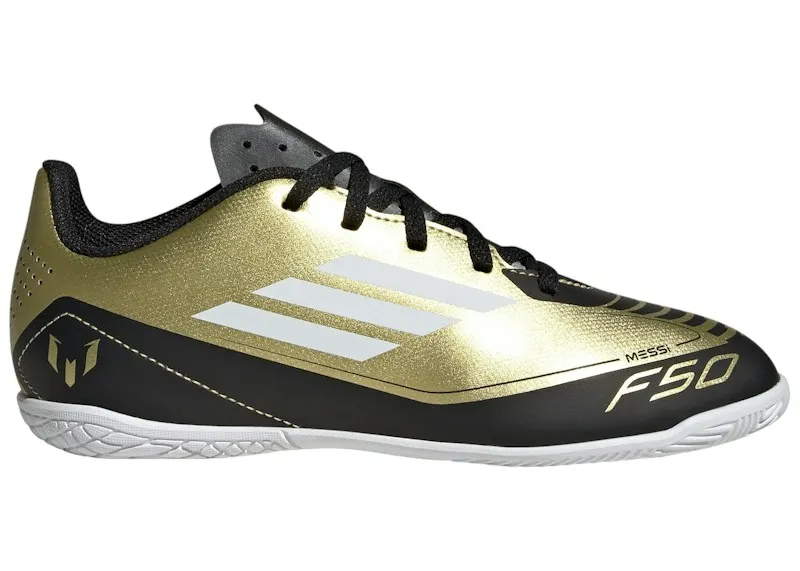 adidas F50 Club Indoor Messi Gold Metallic Cloud White Core Black (IG9326)