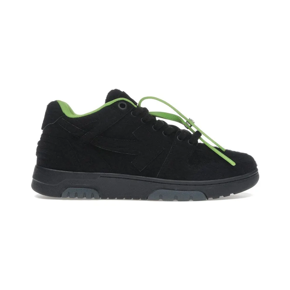 OFF-WHITE Out Of Office “OOO” Low Tops Black Green Wool (OMIA189F22FAB0011010)