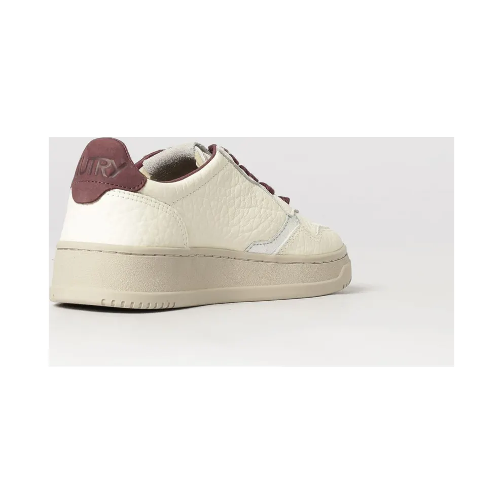Autry Medalist Low Bicolor Leather with Perforated Toe Burgundy (AULWNE19)