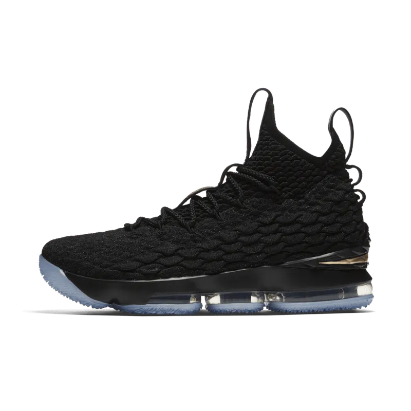 Nike LeBron 15 Black Gold Black/Black-Metallic Gold (897648-006)