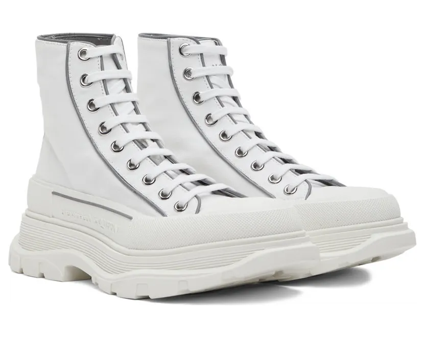 Alexander McQueen White Tread Slick High Sneakers (705663W4TG9) (4)