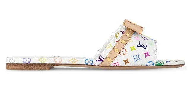 Louis Vuitton 6AM Flat Mule Takashi Murakami White (1AGZUV)