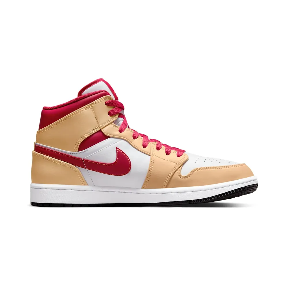 Air Jordan 1 Mid Beige White Red (554724-201)