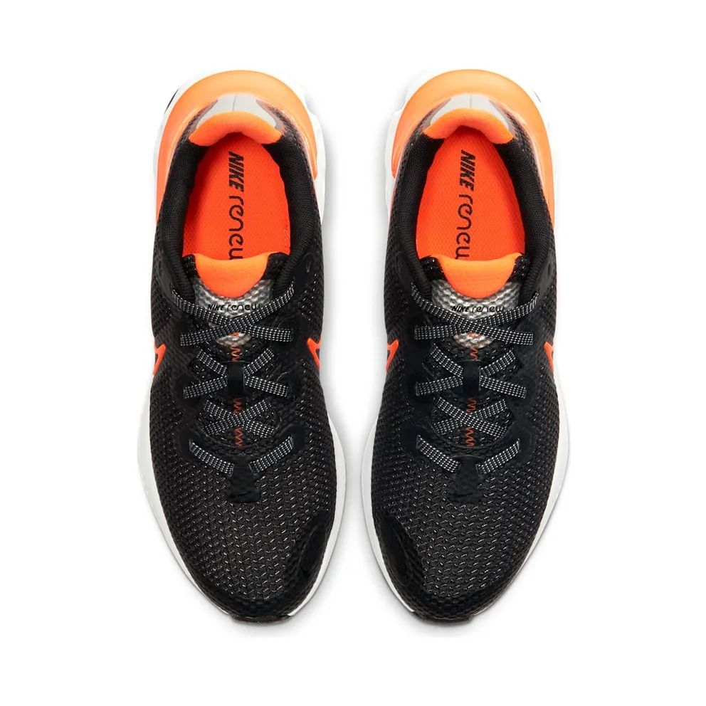 Nike Renew Run Black Total Orange (GS) Black/Chrome/Particle Grey (CT1430-001)