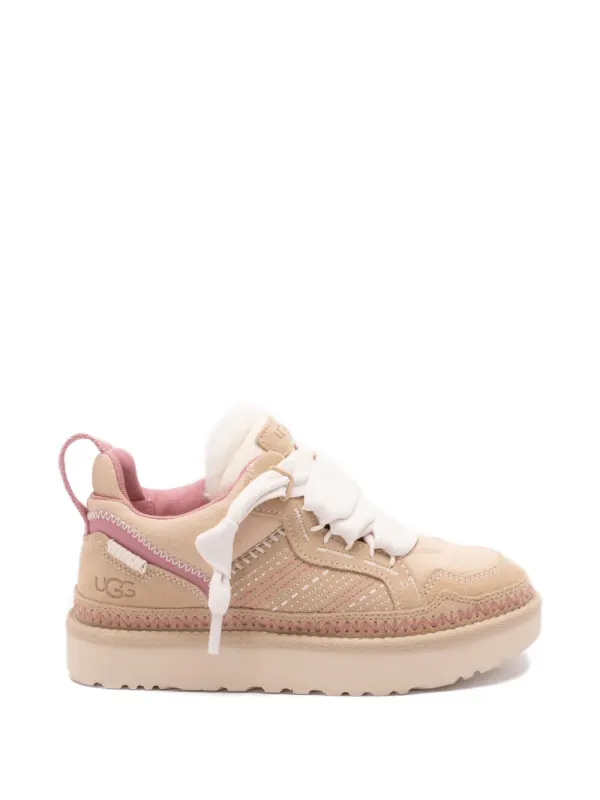 UGG Lowmel Meadow Sneakers mit pinkem Besatz – Nude (1175114W)
