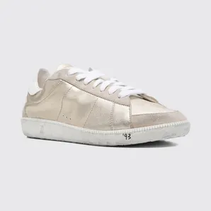 Patrizia Pepe Skin ’93 Laminated Leather Used Effect Sneakers Gold (2Z0065L154Y291)