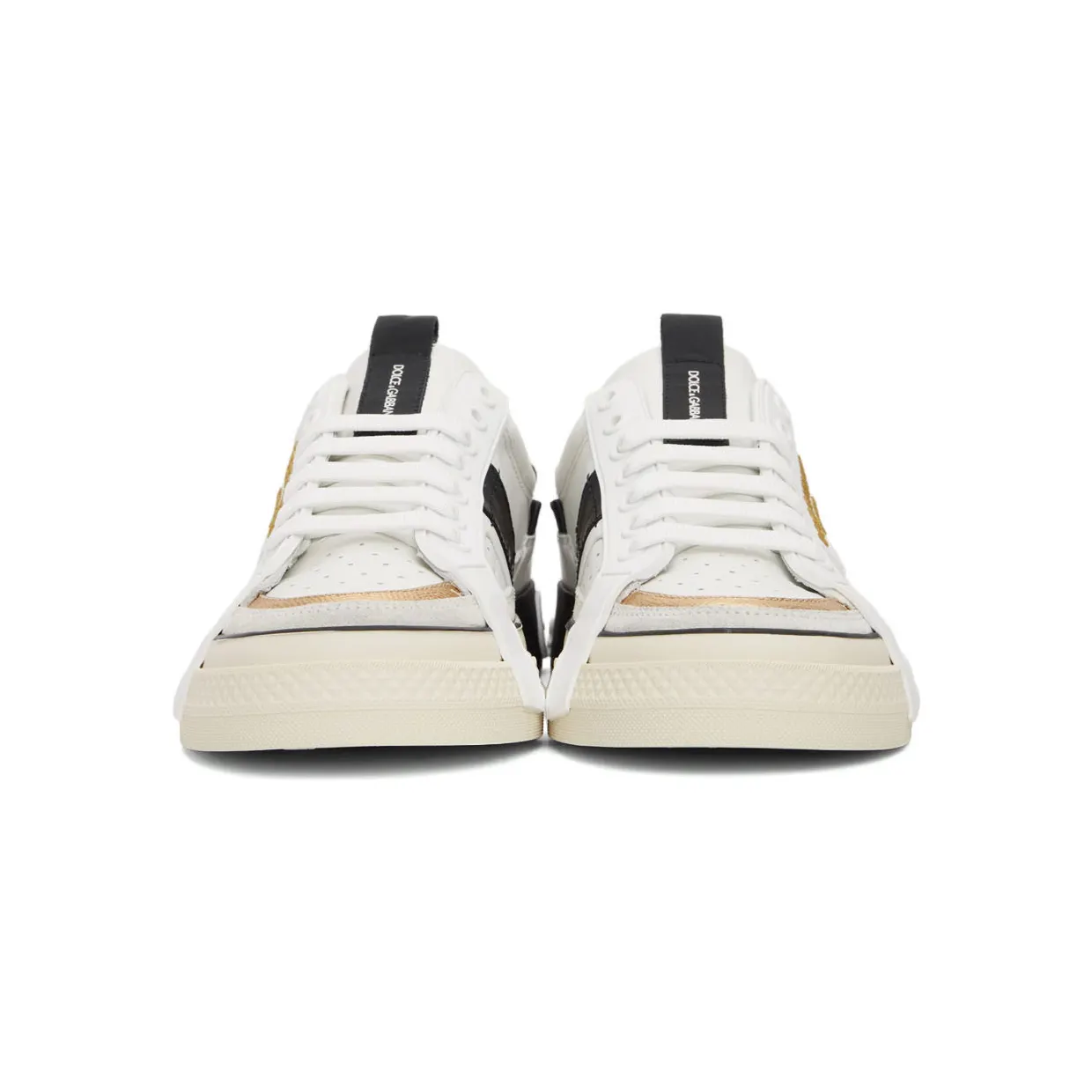 Dolce & Gabbana White & Black Contrasting 2.Zero Sneakers (CS1863 AO222) (2)