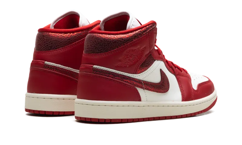 Air Jordan 1 Mid “Red Cracked Leather” (HJ9337-106)