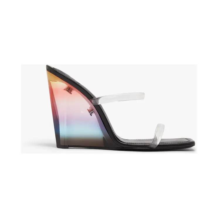 Casablanca Wedge Sandals (a-ss26-fw-098-01-black-plexi-heeled-wedge-sandals)