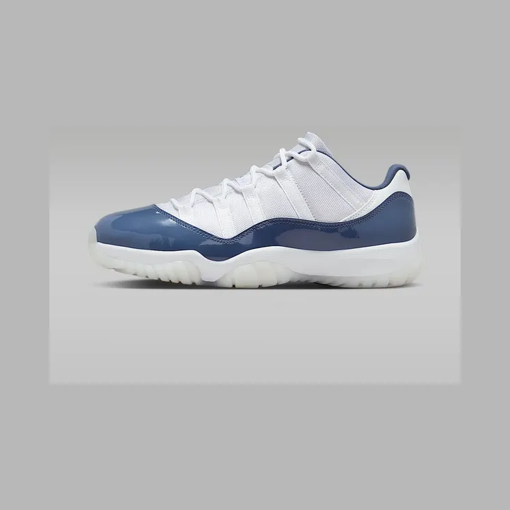 Jordan 11 Retro Low “White / Diffused Blue / Football Grey / Midnight Navy” (FV5104-104)