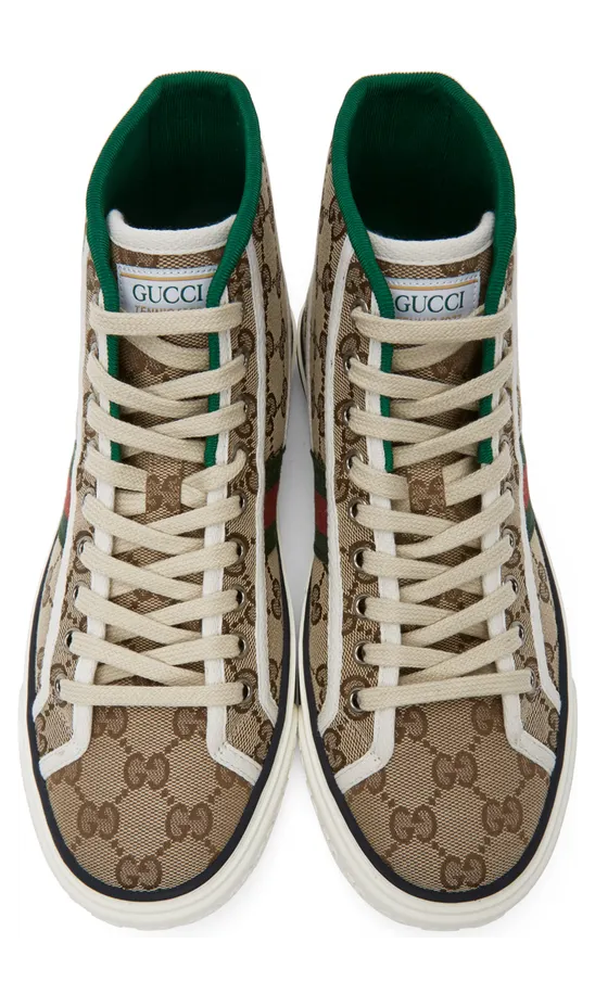 Gucci Beige ‘Gucci Tennis 1977’ High-Top Sneakers (625807 HVK70) (5)