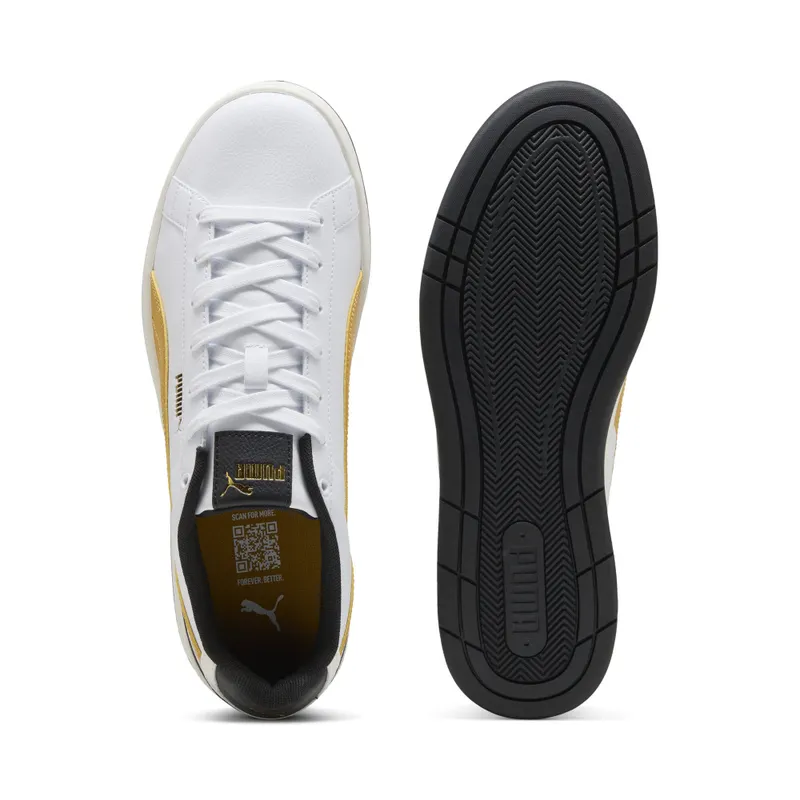 Puma Court Classico “Puma White / Archive Gold / Puma Black” (400284_10)