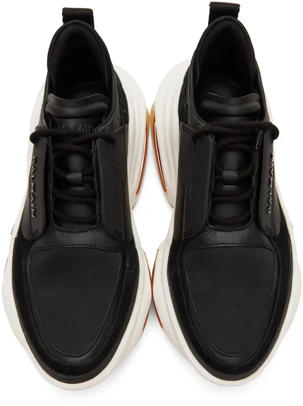 Balmain Black Leather & Suede B-Bold (XN1VI541LSHD)