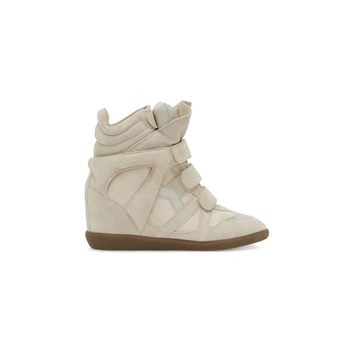 Isabel Marant Bekett Leather Wedge Sneakers Ecru (BK0010FA-A1E19S-23EC)