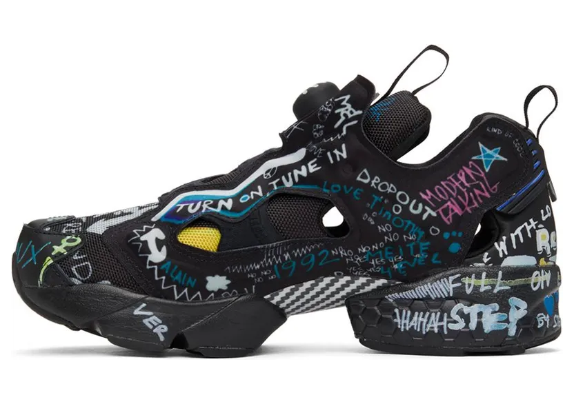 VETEMENTS Black Reebok Edition Instapump Fury Black Graff (UA52SN100B) (3)