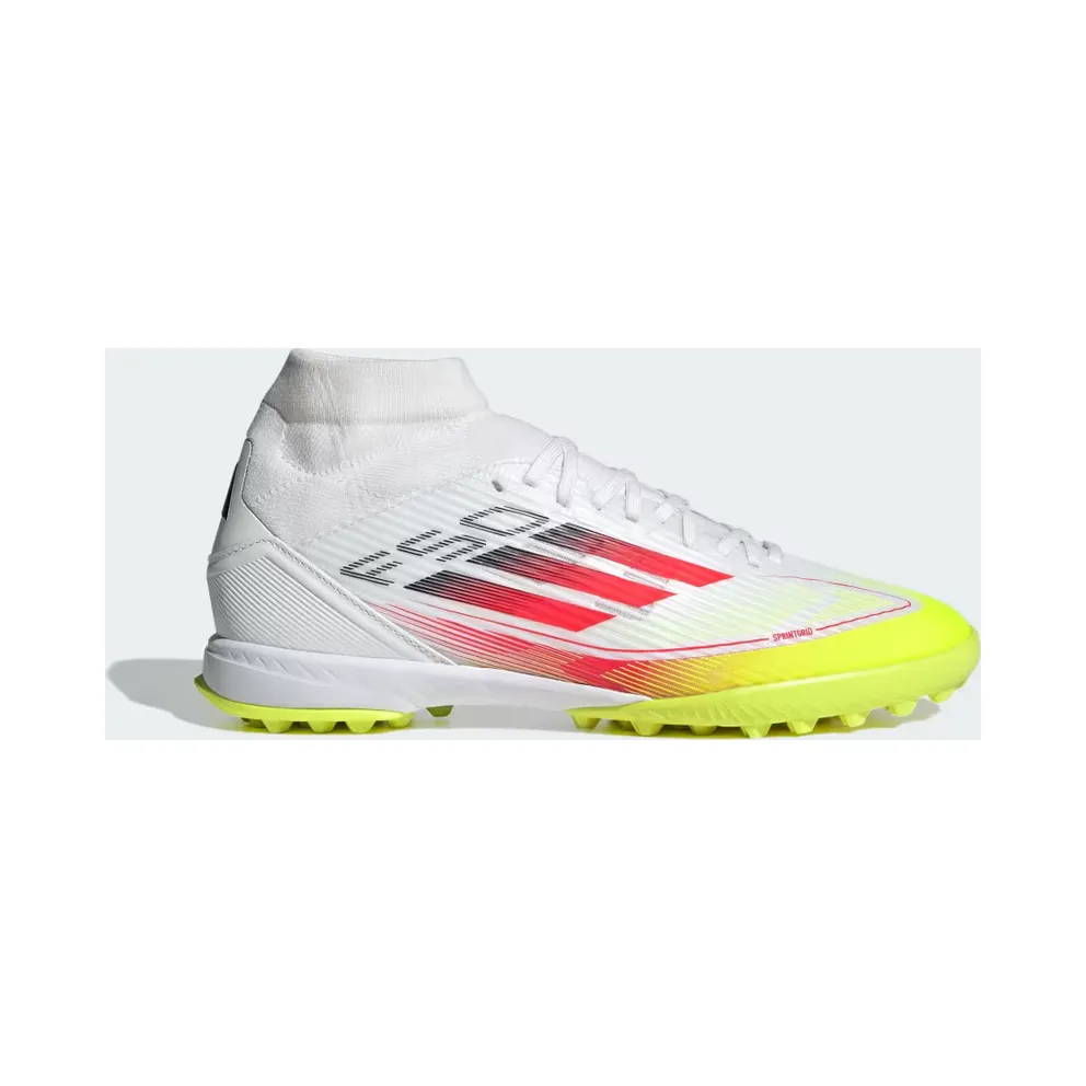 adidas F50 League Mid Turf Boots “Cloud White / Lucid Red / Solar Yellow” (IH3864)