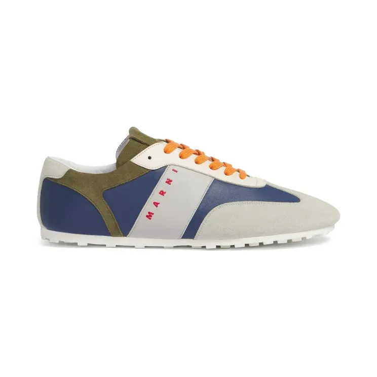 Marni Sneakers met suède afwerking en vlakken – Beige (SNZU019100P9097)