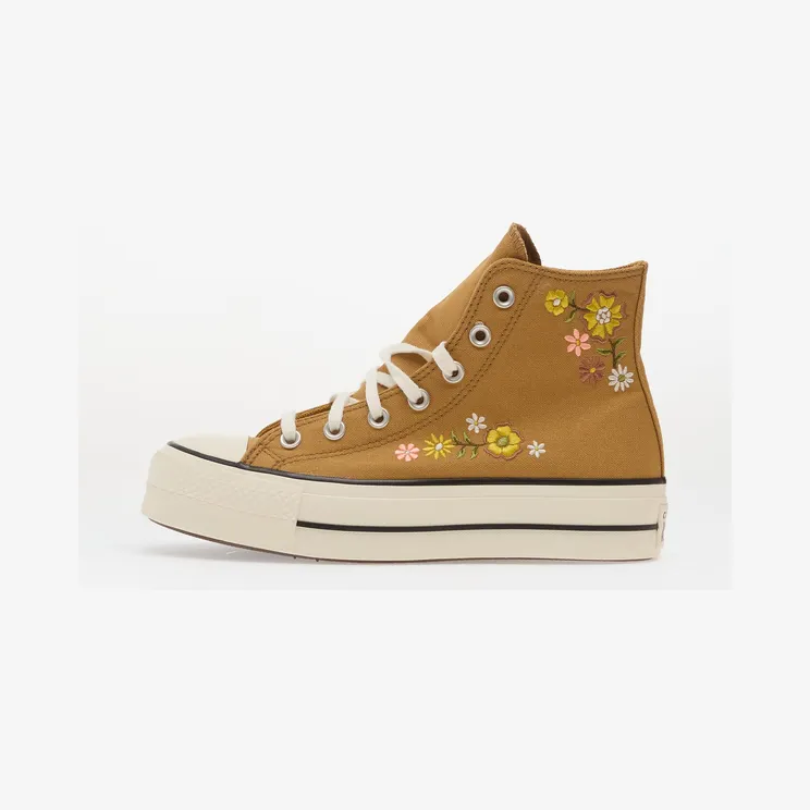 Sneakers Chuck Taylor All Star Lift Embroidered Flowers – Converse Honey Stick/ Egret (A17614C)